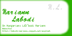 mariann labodi business card